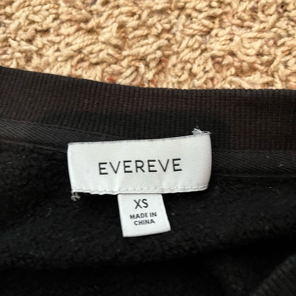 Evereve Black Top with Faux Leather Accents - Picture 4 of 4